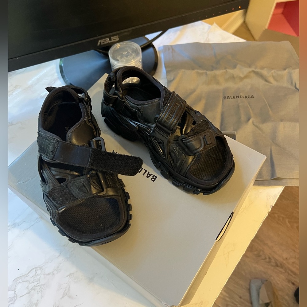 Balenciaga Kid's Caged Mesh Sport Sandals